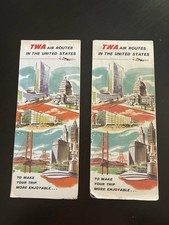 Original 1961-1962 TWA U.S. Airline Routes Map picture