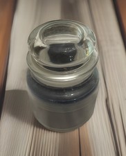 80's 90's Gibson Greetings Glass Candle With Lid Scented True Blueberry Made USA picture