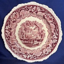 Vintage -Mason's Vista Red Transferware -Ironstone Plate -Made in England -10.5