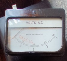 Vintage Marconi Sangamo Weston AC Voltmeter dB Panel Meter Radio Test Equipment picture