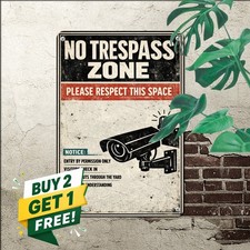 Funny Private Property Warning Sign Humorous Yard Security Metal Tin Plaque picture