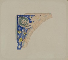 Samarkand Uzbekistan 1865-1872 Shah-i Zindah Tomb Detail Blue Tile Arch picture