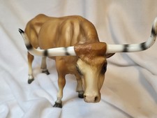Vintage 1961 Breyer Molding Co USA Model #75 Red Sorrel Longhorn Bull Cow Figure picture