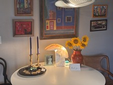 FLOS BIAGIO Table Lamp. Designed by Tobia Scarpa, 1968  Carrera white marble. picture