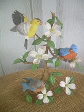 LENOX 1992 3 BIRDS ON FLOWERING TREE BRANCH~ READ picture