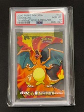 2000 Topps Pokemon Charizard TV Animation Clear Card #PC3 PSA 10 picture