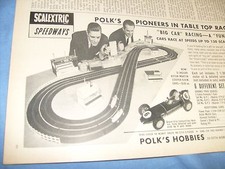 1961 POLK'S Hobbies Fifth Ave NY SCALEXTRIC Speedways Race Track VINTAGE AD /a8 picture