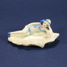 1920s Bathing Beauty Girl Antique Porcelain Gum Dish – Japan picture