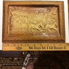 Vintage Burwood Products Company The Edinburgh Coach Genuine Burwood Hand Carved picture