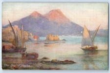 Naples Campania Italy Postcard Bay of Naples c1910 Antique Oilette Tuck Art picture