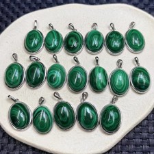 1pcs Malachite Pendant Gemstone s925 Sterling Silver Handmade Jewelry Pendant picture