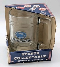 1990's Vintage Penn State Glass Pewter Stein Bar Glassware Pint Beer Mug New picture