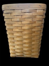 Vintage Longaberger Small Square Waste Basket 1999 w/Plastic Liner picture