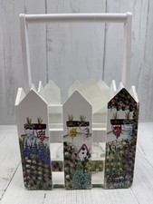 Vintage Kathy’s Gardens Herb Collection Picket Fence Planter Basket Decor picture