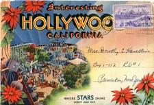 Hollywood CA 20 Views 1950 Souvenir Folder ALL 20 VIEWS SHOWN UPCLOSE Sts Bldgs picture