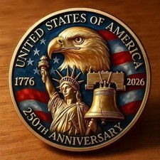American Eagle-Statue of Liberty Replica Coin | 250th Anniversary in gift box picture