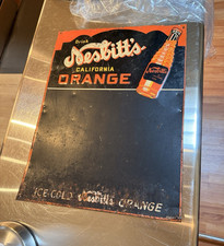Nesbitt's California Orange Soda Metal Sign - Black Orange White and chalk board picture
