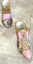 2 Pair of Victorian Fancy Shoe Ornaments Lena Liu's BradFord Porcelain 2001 picture
