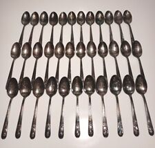Vintage 1970s WM Rogers Presidential Silver Plated Decorative Spoons Set Of 35 picture