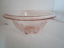 Vintage depression1 Hazel-Atlas Pink Ribbed Nesting Mixing Bowl 9.50” Wide picture