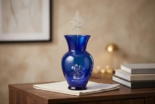 Cobalt blue vase with animal print 10.5” Tall picture