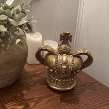 Decorative Gold King Crown Ornate Royal Design Fleur De Lis 7.5 Inches Tall picture