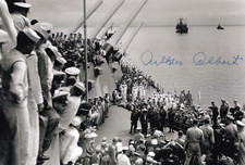 Arthur Albert Signed 4x6 Photo WWII US Navy Japanese Surrender USS Missouri picture