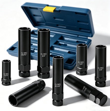 8 Piece Spline Lug Nut Socket Set, SAE & Metric Wheel Lock Removal Kit for Remov picture