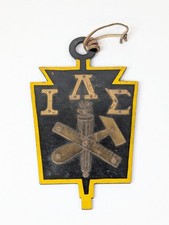 Vintage 1949 Iota Lambda Sigma Engineering Fraternity Plaque Brass Wood Signed picture