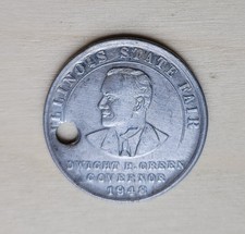 1948 Illinois State Fair Dwight Green Governor Jobs For Disabled Citizens Token picture