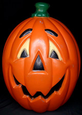 Vintage General Foam Plastics Halloween Blow Mold Large Pumpkin Jack O Lantern picture