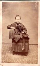 Young Boy in Chair with Fancy Attire and Hat, CDV Photo, c1860s, #5035 picture