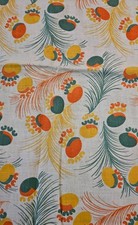 Vintage Feedsack Fabric Novelty Floral Orange Green Red 12 x 38 picture