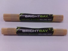BRIGHTBAY NATURAL BAMBOO ROLLING MAT SET OF 2 CIGARETTE ROLLER picture