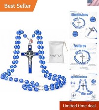 Catholic Rosary Necklace | Large Bead Italian Rosary, Christian Prayer Beads ... picture