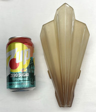Antique Vtg Midwest Glass Slip Shade for Chandelier or Sconce Beige / Brown Tip picture