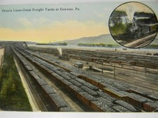 Vintage c1910 Penna's Lines Great Freight Yards Conway Pennsylvania Postcard P16 picture