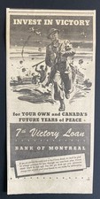 1944 CANADA CANADIAN WWII AD 7TH VICTORY LOAN WAR BONDS BANK MONTREAL picture