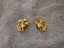 U.S. Marines Eagle Globe And Anchor Screw-on Emblems Governnment Inspected Set picture