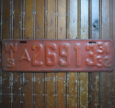 WIS LICENSE PLATE 1931 32 VINTAGE WISCONSIN STATE EMBOSSED METAL SIGN AUTOMOBILE picture