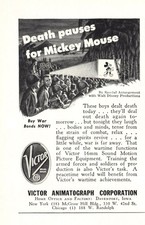 1944 Victor Animatograph: Death Pauses for Mickey Mouse Vintage Print Ad picture