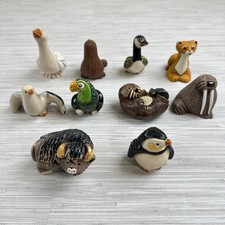 Vintage Artesania Rinconada Uruguay Clay Pottery Figurines Animals 10 Piece Lot picture