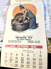 1975 Reprint of Vtg 1927 Liberty 12 Month Wall Calendar Halloween Graphic +++ picture