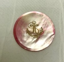NICE MOTHER OF PEARL CASINO/POKER CHIP ROUND SIZE (40) MIL TORNASOLED LIGHTH RED picture