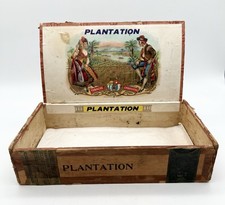 Antique 1901 Plantation Cigar Box John Stoffel Wisconsin Tobacos Exquisitos picture