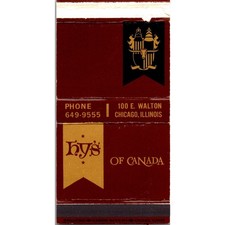 Hy's of Canada in Chicago IL Vintage Matchbook Matchbox SMM21-8 picture