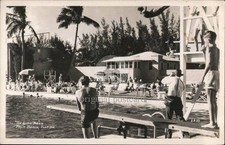 Palm Beach, Florida FL The Lido Pools Original Vintage Real Photo Postcard RPPC picture