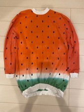 Watermelon Print Long Sleeve Mini Dress Size 2 Made in Japan New picture