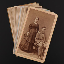 CDV Carte de Visite Set of 7 Men Women Husband Wife Janesville, Wisconsin #848 picture