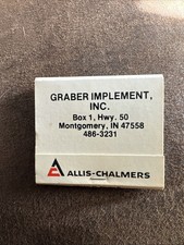 Vintage Allis Chalmers Matchbook Graber Implement Montgomery Indiana picture